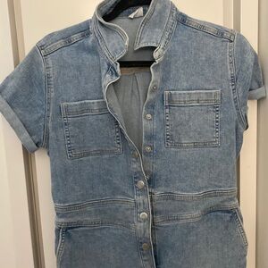 Short sleeved utility jumpsuit